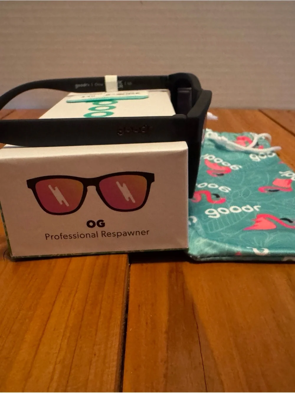 Goodr “Professional Respawner” Sunglasses in Black with Pink Lenses
